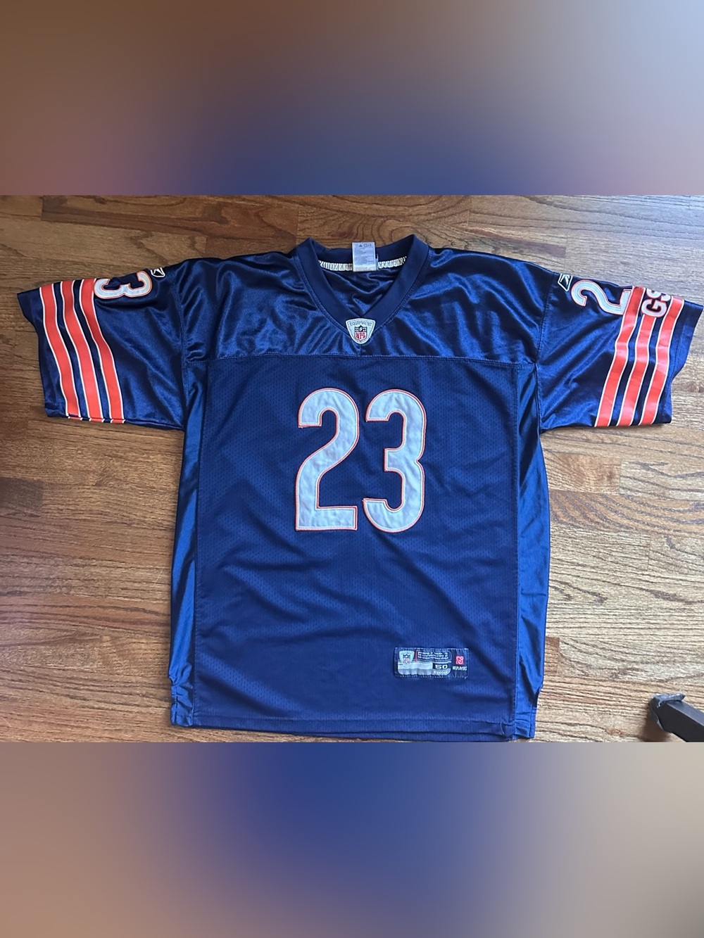 Reebok Chicago Bears Football Devin Hester #23 NFL Jersey Navy Orange Size 50